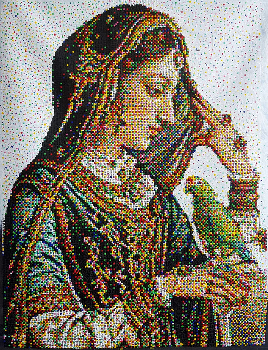 "Modern Mughal", Portrait Painting by Adnan Khan, Oil on Canvas, 31 x 40 inches