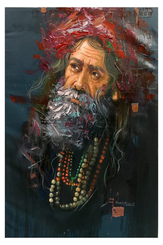 Untitled, Figurative Painting by Awais Ahmed, Oil on Canvas, 24 x 36 inches