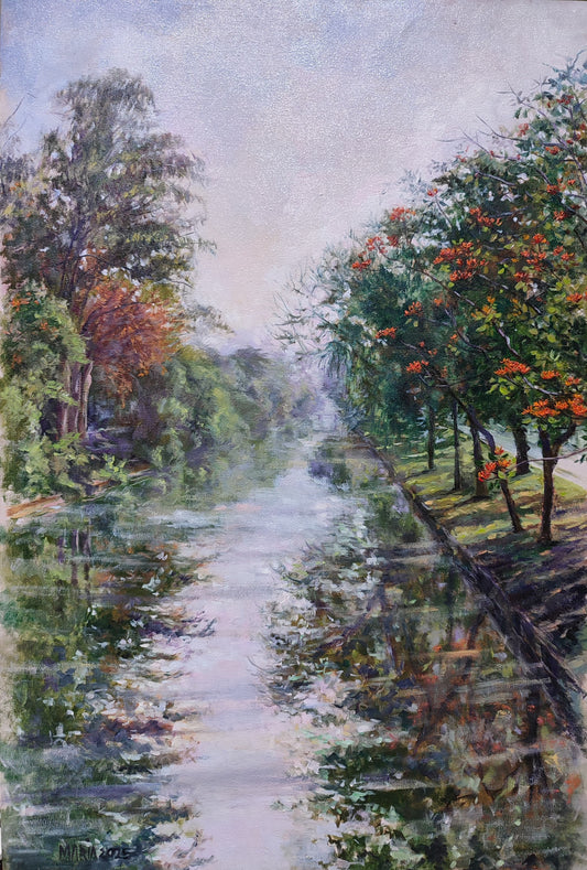 "Hypnotic Awake", Landscape Painting by Maria Danyal, Oil on Canvas, 24 x 36 inches