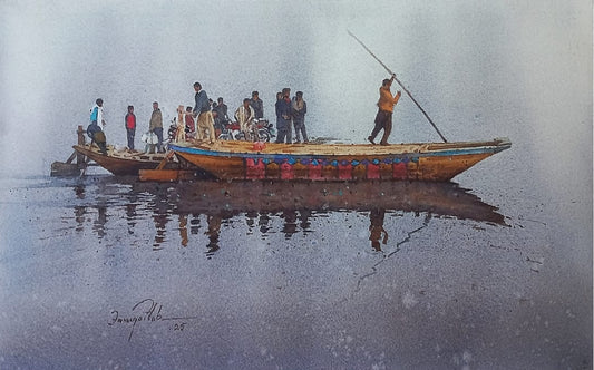 Untitled, Landscape Painting by Farooq Aftab, Watercolor on paper, 18.5 x 12 inches