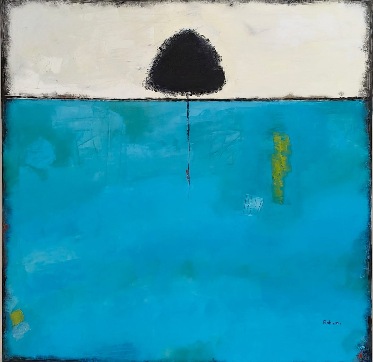 "The burden of the void", Abstract Painting by Abdur Rahman, Oil on Canvas, 36 x 36 inches