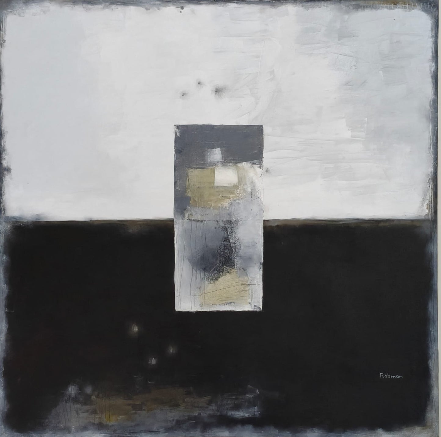 "Resonance of silence", Abstract Painting by Abdur Rahman, Oil on Canvas, 36 x 36 inches