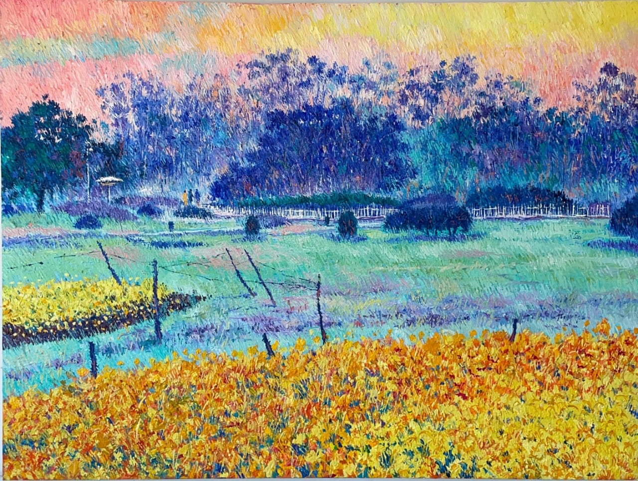 Untitled, Landscape Painting by Abid Khan, Oil on Canvas, 40 x 30 inches