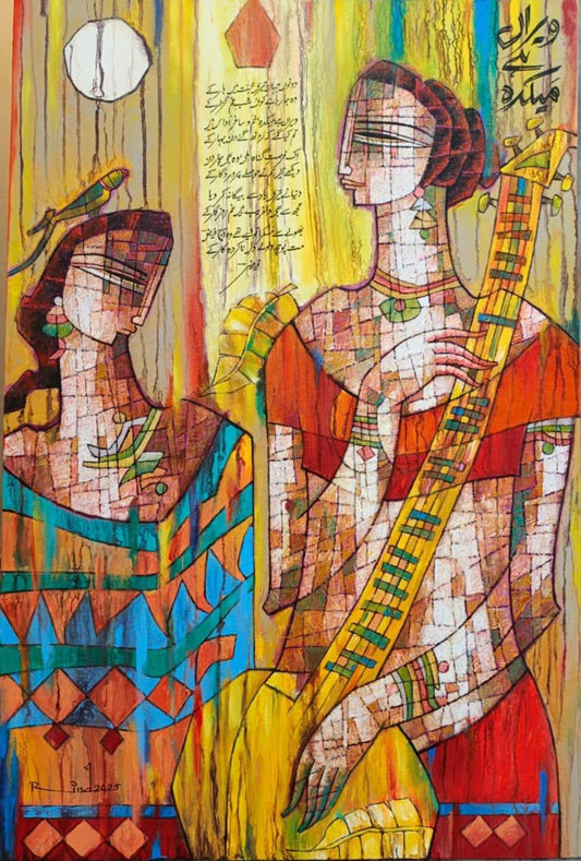 Untitled, Figurative Painting by A.S. Rind, Mixed Media on Canvas, 24 x 36 inches