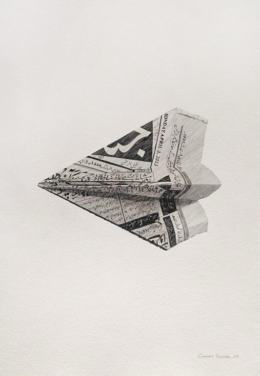 Untitled, Still Life Drawing by Zameer Hussain, Pen on Paper, 14 x 20 inches