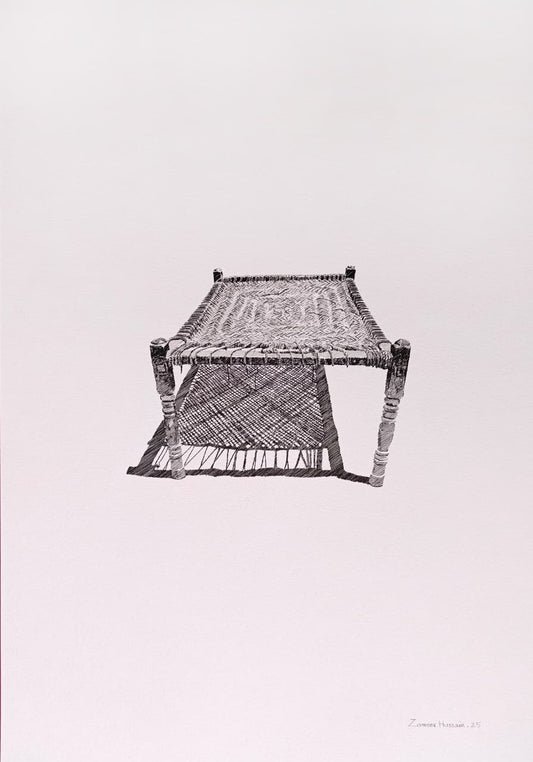 Untitled, Still Life Drawing by Zameer Hussain, Pen on Paper, 14 x 20 inches