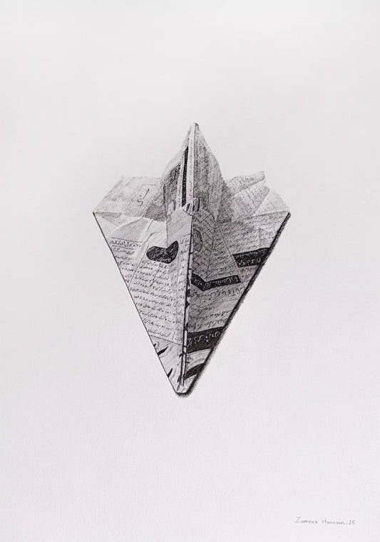 Untitled, Still Life Drawing by Zameer Hussain, Pen on Paper, 14 x 20 inches