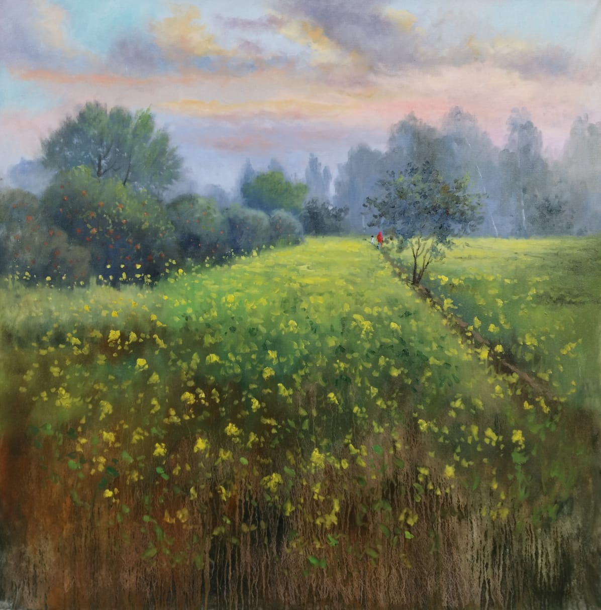 Untitled, Landscape Painting by Tahir Bilal Ummi, Oil on Canvas, 36 x 36 inches