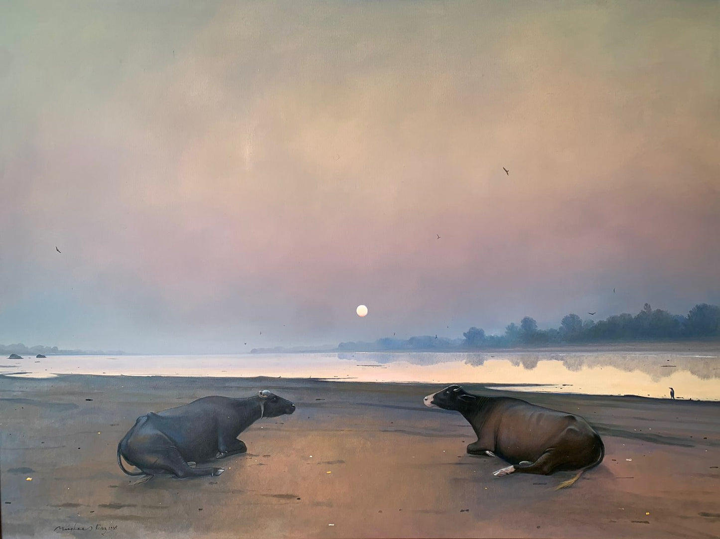 Untitled, Landscape Painting by Mughees Riaz, Oil on Canvas, 48 x 36 inches