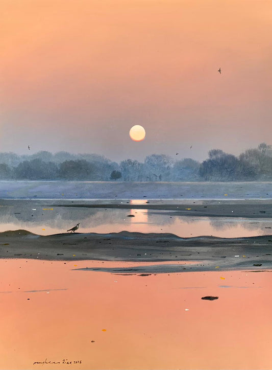 Untitled, Landscape Painting by Mughees Riaz, Oil on Canvas, 18 x 24 inches