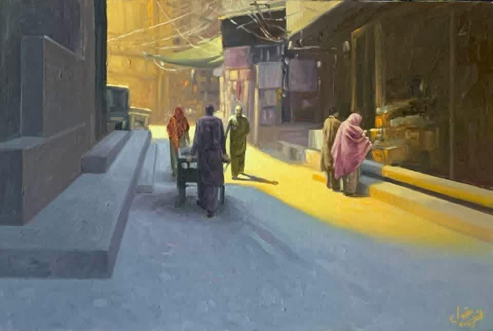 Untitled, Cityscape Painting by Dr. Arshad Maqbool, Oil on Canvas, 18 x 12 inches