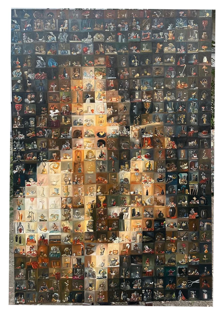 Untitled, Still Life Painting by Aakash Rai Gahlot, Oil on Canvas, 48 x 72 inches