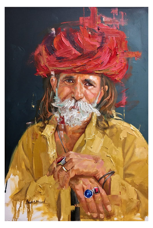 Untitled, Figurative Painting by Awais Ahmed, Oil on Canvas, 24 x 34.5 inches