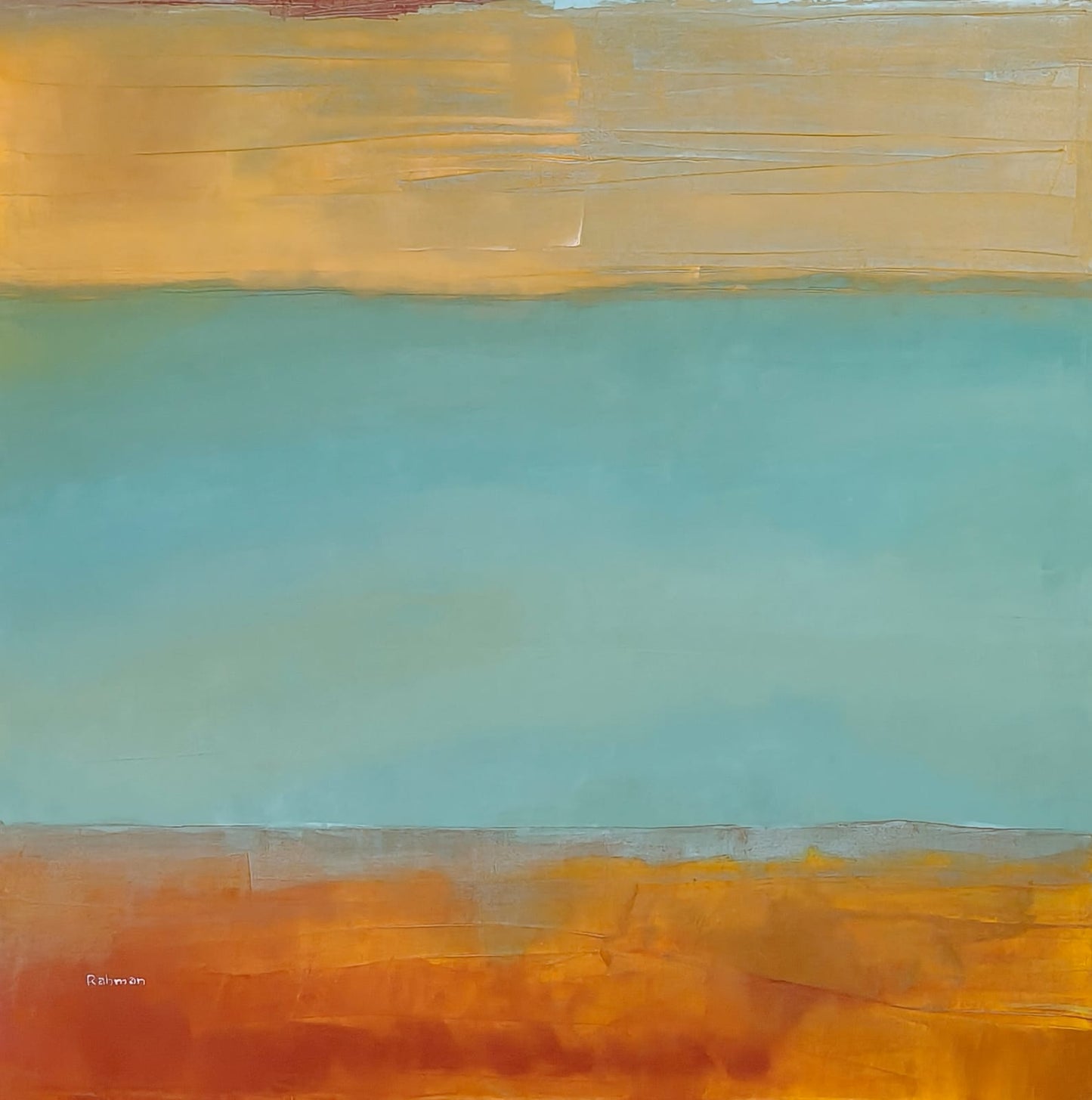 Salt & Skin, Abstract Painting by Abdur Rahman, Oil on Canvas, 36 x 36 Inches