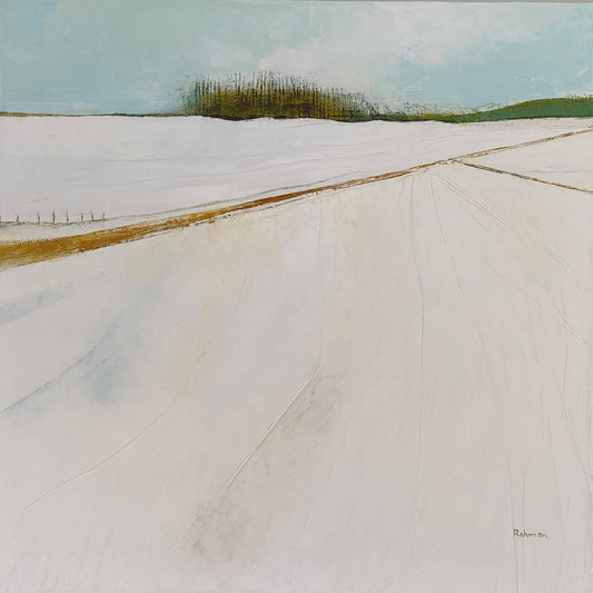 Frozen Serenity, Abstract Painting by Abdur Rahman, Oil on Canvas, 30 x 30 Inches