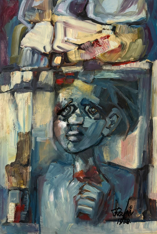 Untitled, Painting by Mansoor Rahi, Oil on Card, 13 x 19 inches (PRICE ON REQUEST)