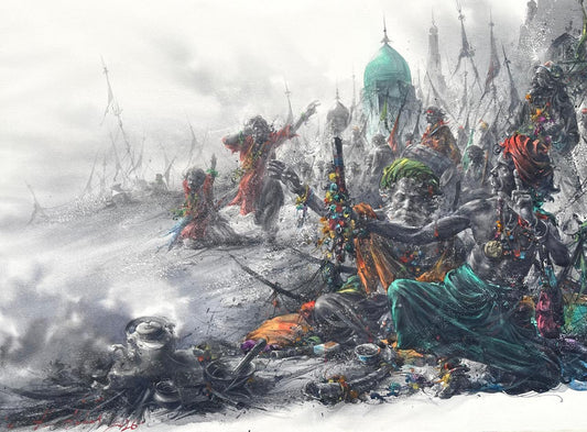 Series of Mi-raqsam, Figurative Painting by Ali Abbas, Watercolor on Arches Paper, 30 x 22 inches