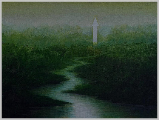 Journey of Transcendence-I, Landscape Painting by R.M. Naeem, Acrylics on Canvas, 12 x 9 Inches