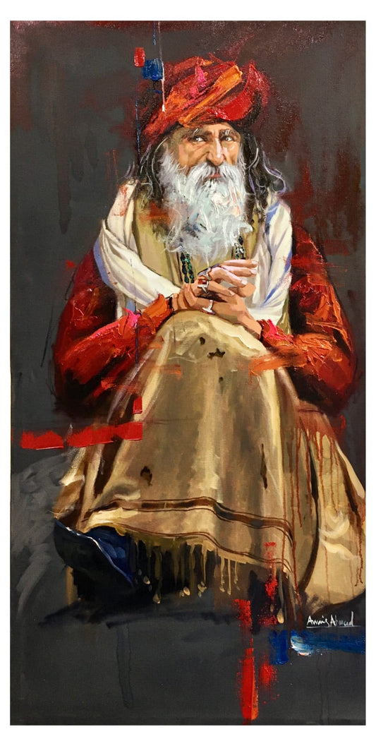 Untitled, Figurative Painting by Awais Ahmed, Oil on Canvas, 24 x 48 inches