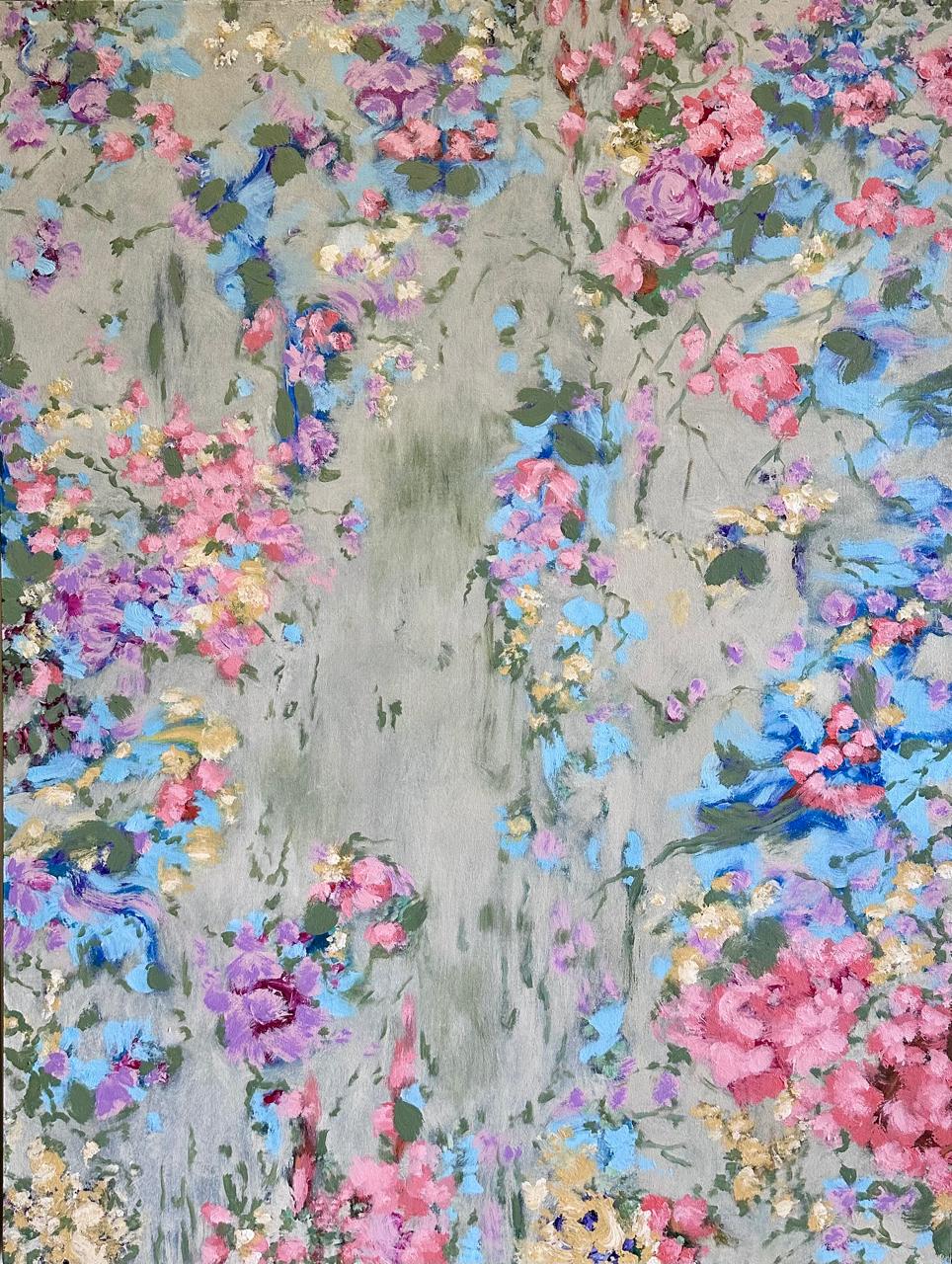The Faraway Gardens, Floral Painting by Kanwal Zafar, Acrylic on Canvas, 36 x 48 Inches