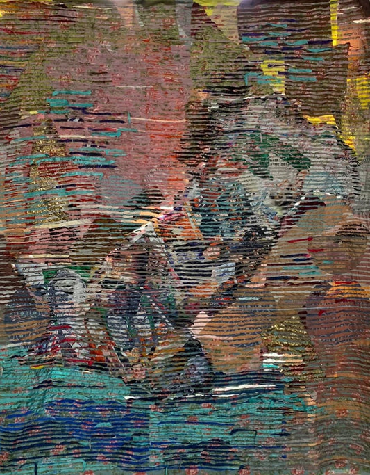 Des K Rang, Artwork by Mahpara Raza, Fabric, 96 x 108 inches