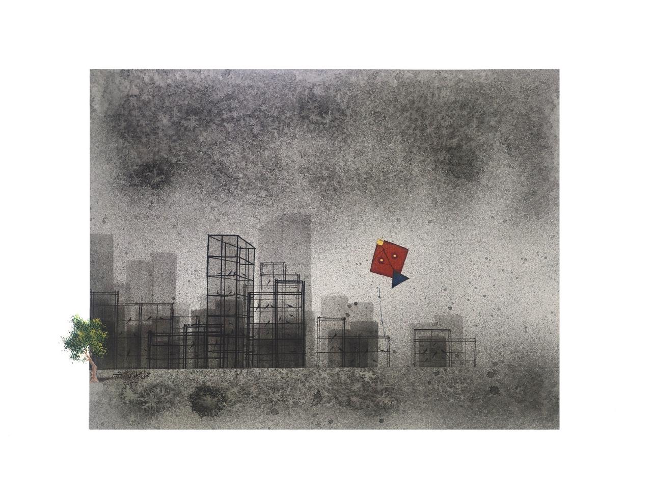 Cityscape Painting by Safwan Bashir, Opaque Watercolour on Paper, 16 x 11.7 Inches