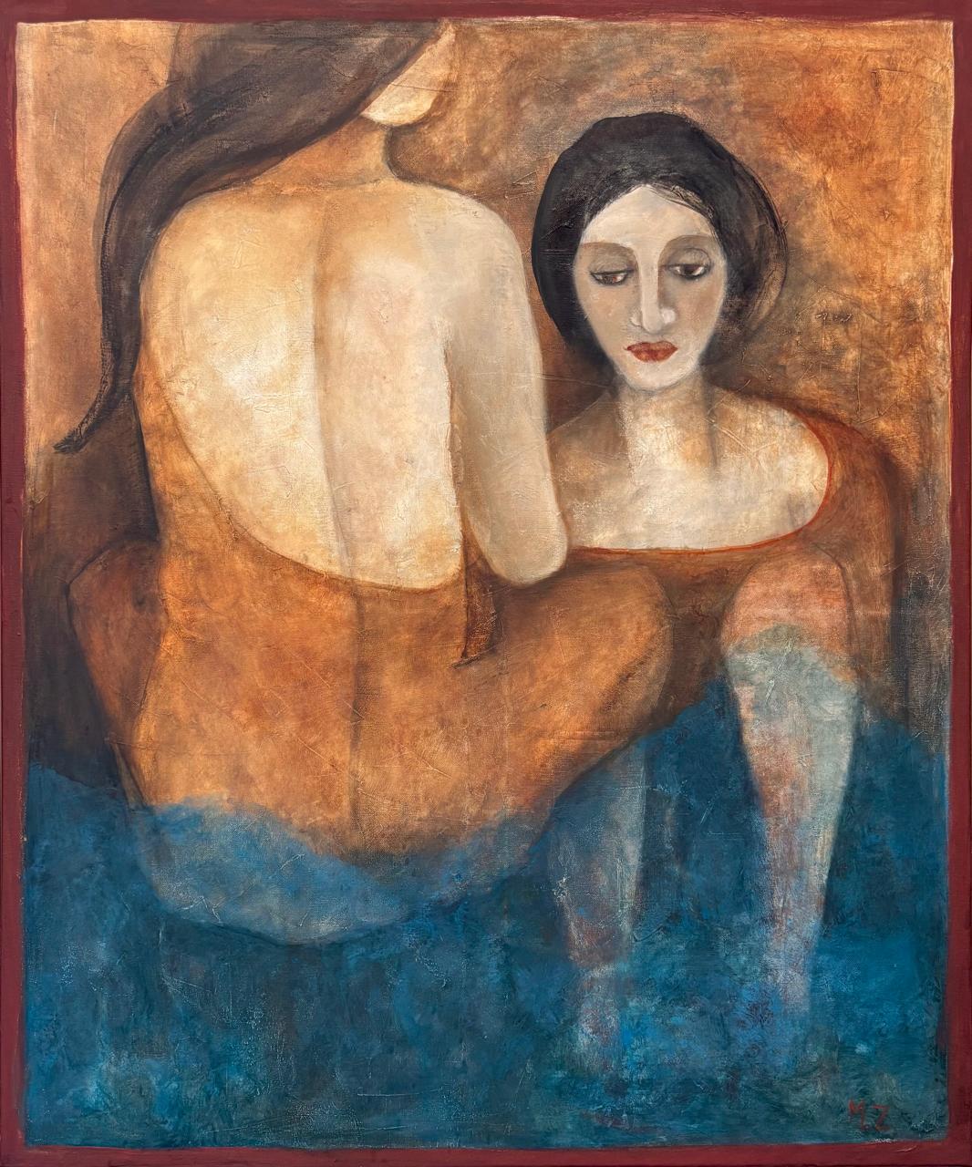 Figurative Painting by Mobina Zuberi, Oil on Canvas, 30 x 36 Inches