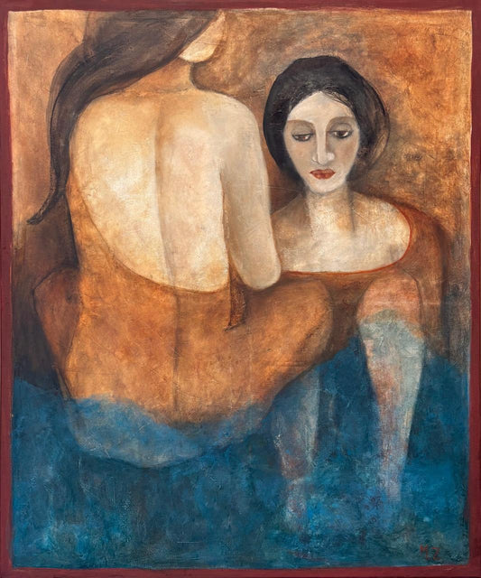 Figurative Painting by Mobina Zuberi, Oil on Canvas, 30 x 36 Inches