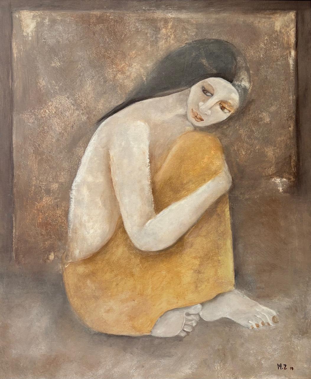 Figurative Painting by Mobina Zuberi, Oil on Canvas, 30 x 36 Inches