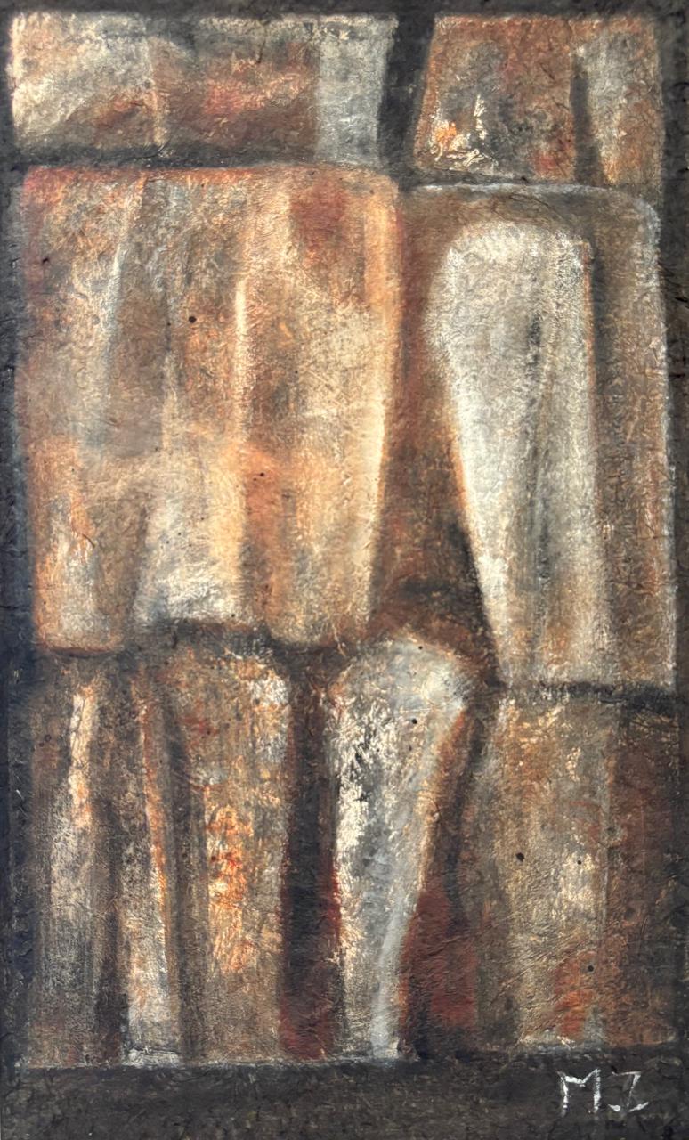 Abstract Painting by Mobina Zuberi, Oil on Canvas, 12 x 20 Inches