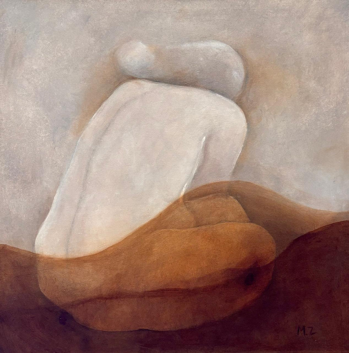 Figurative Painting by Mobina Zuberi, Oil on Canvas, 24 x 24 Inches