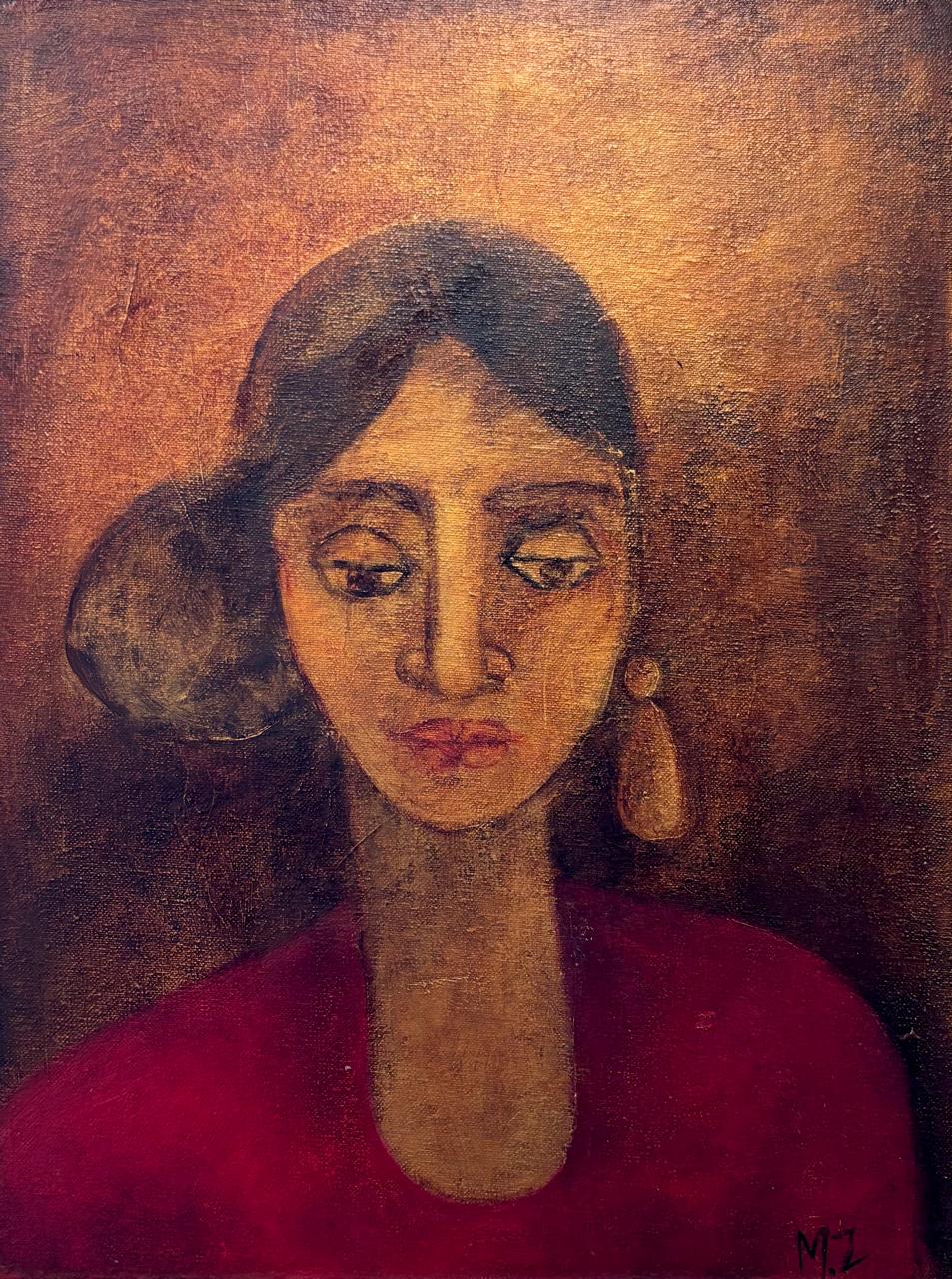 Figurative Painting by Mobina Zuberi, Oil on Canvas, 12 x 16 Inches