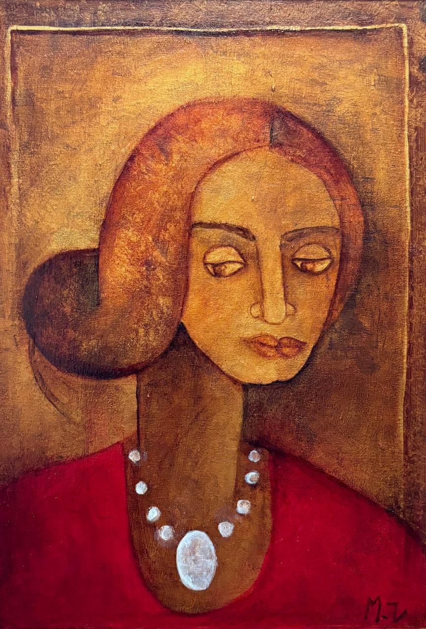 Figurative Painting by Mobina Zuberi, Oil on Canvas, 15 x 21 Inches