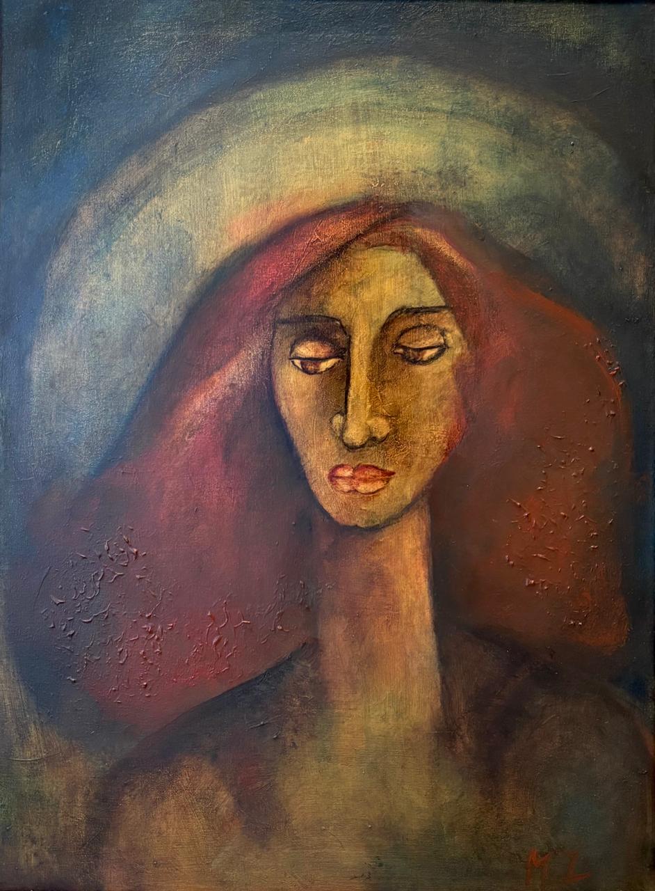 Figurative Painting by Mobina Zuberi, Oil on Canvas, 18 x 24 Inches