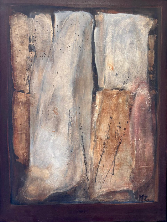 Abstract Painting by Mobina Zuberi, Oil on Canvas, 18 x 24 Inches