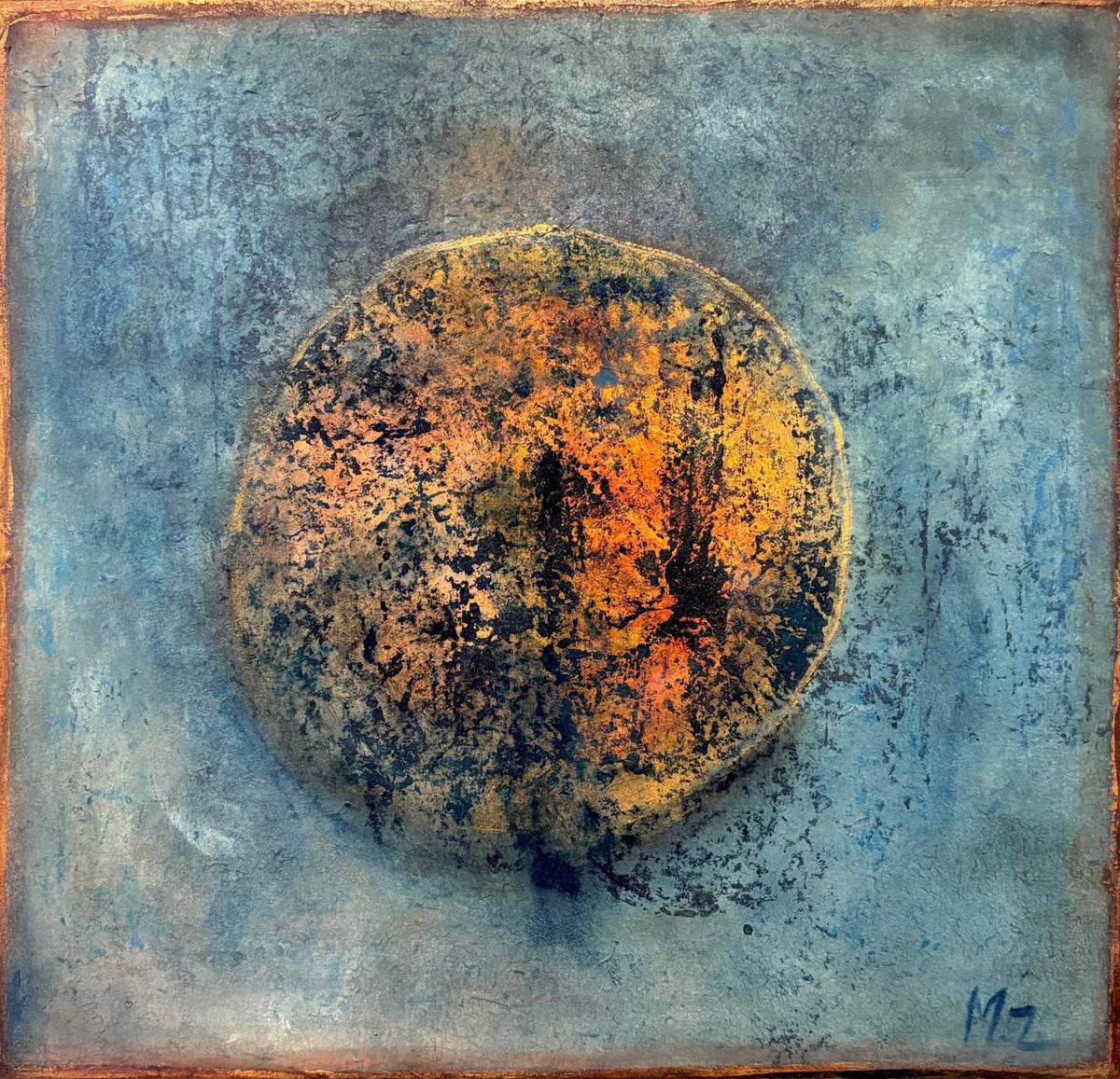 Abstract Painting by Mobina Zuberi, Oil on Canvas, 16 x 15 Inches