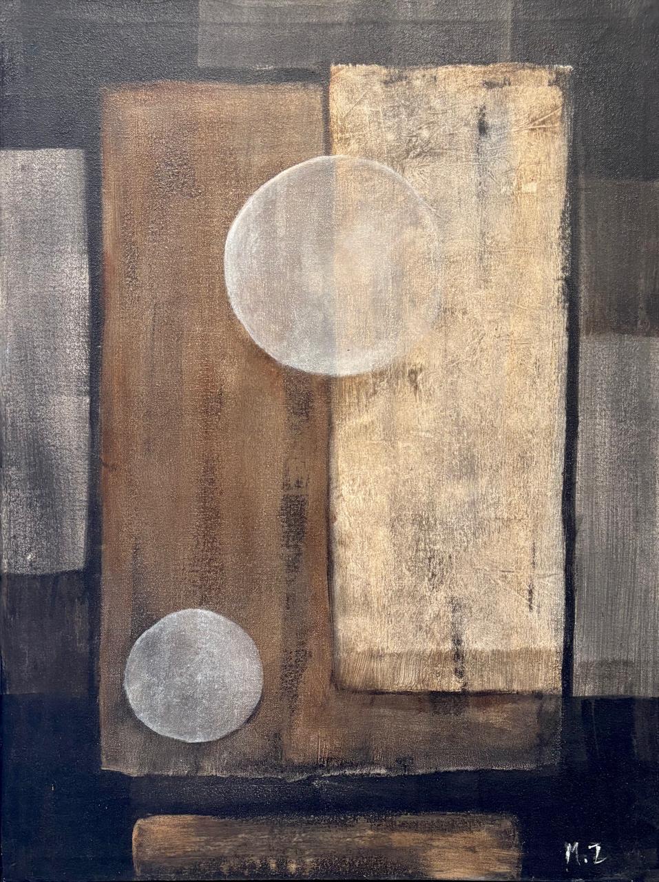 Abstract Painting by Mobina Zuberi, Oil on Canvas, 18 x 24 Inches