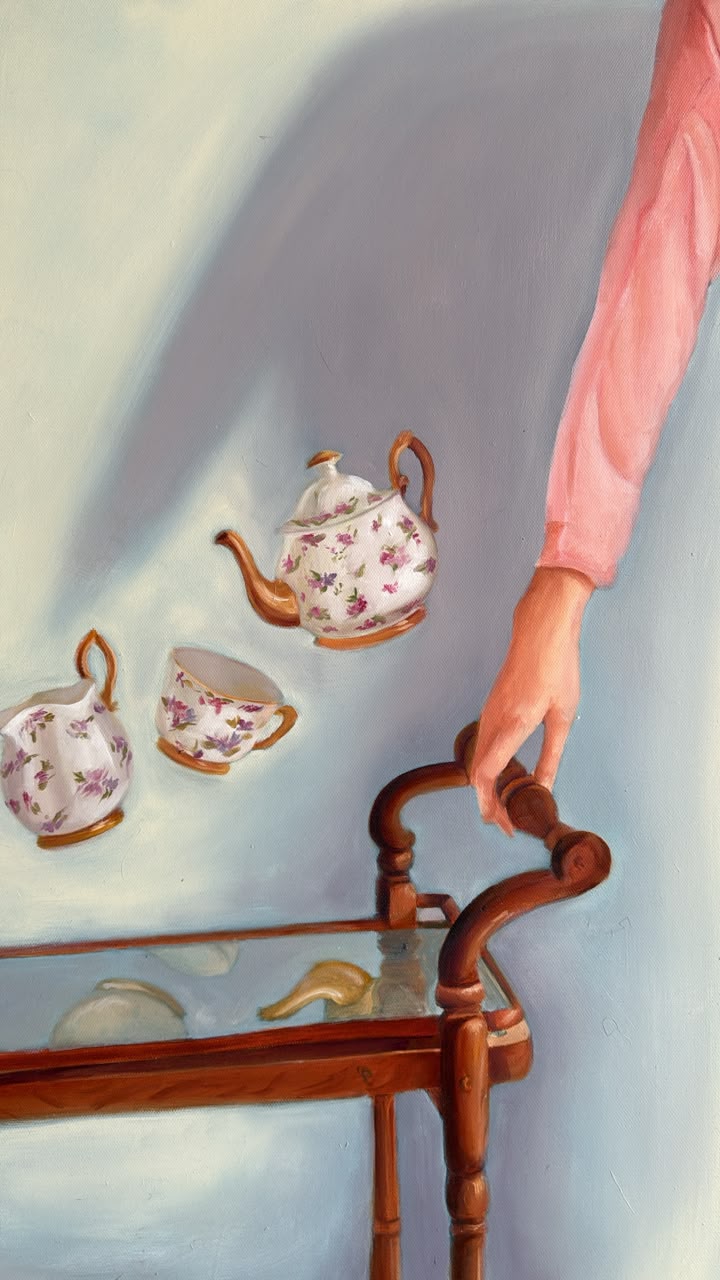 Lifted, Figurative Painting by Marwa Hafeez, Oil on Canvas, 30.5 x 33.5 Inches
