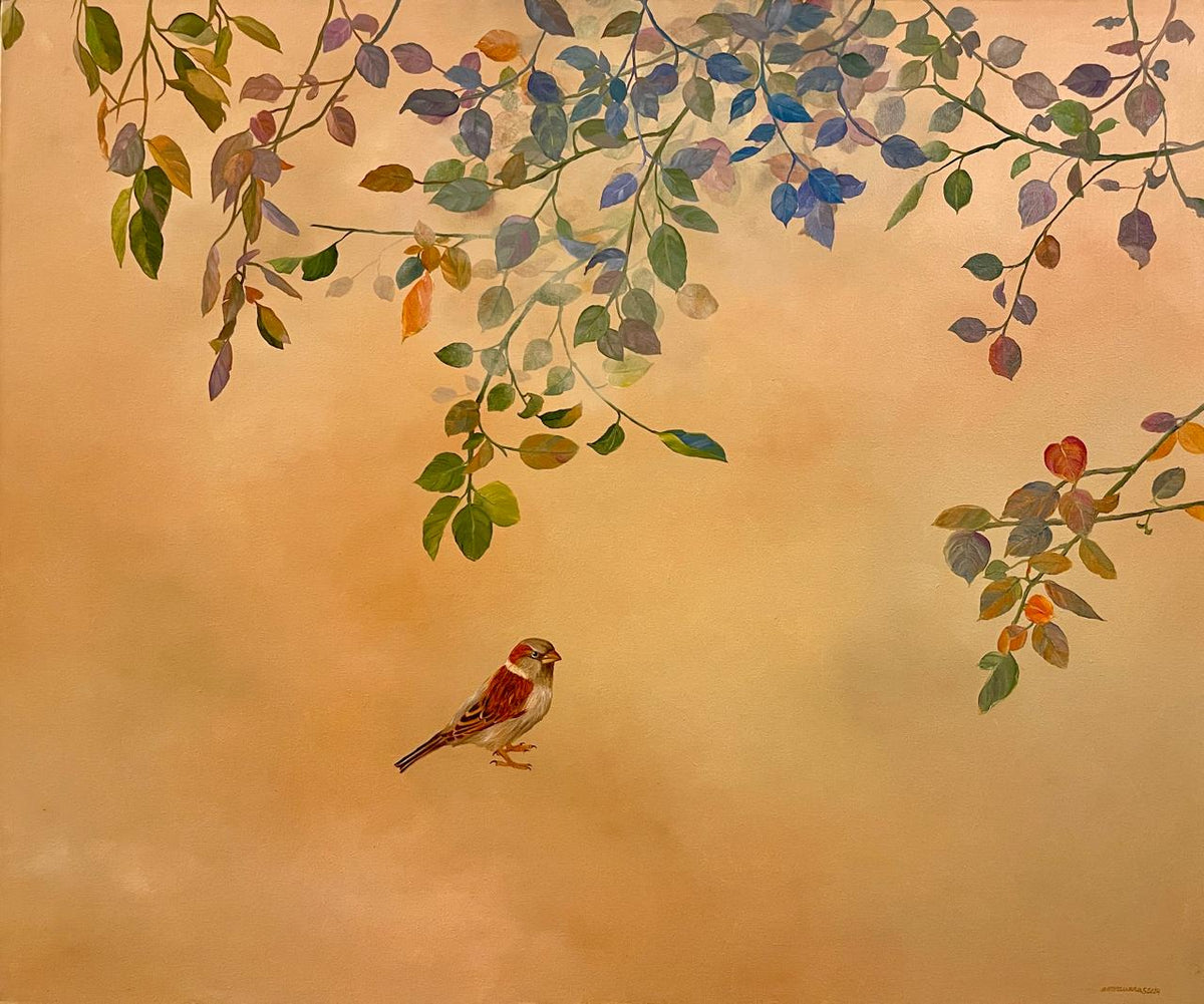 Floral Painting by Amna Waqas, Oil on Canvas, 36 x 30 Inches