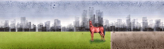 Figurative Painting by Safwan Bashir, Opaque Watercolour on Paper, 84 x 24 Inches