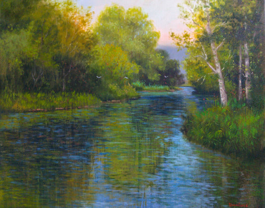 Landscape Painting by Tahir Bilal Ummi, Oil on Canvas, 30 x 24 Inches