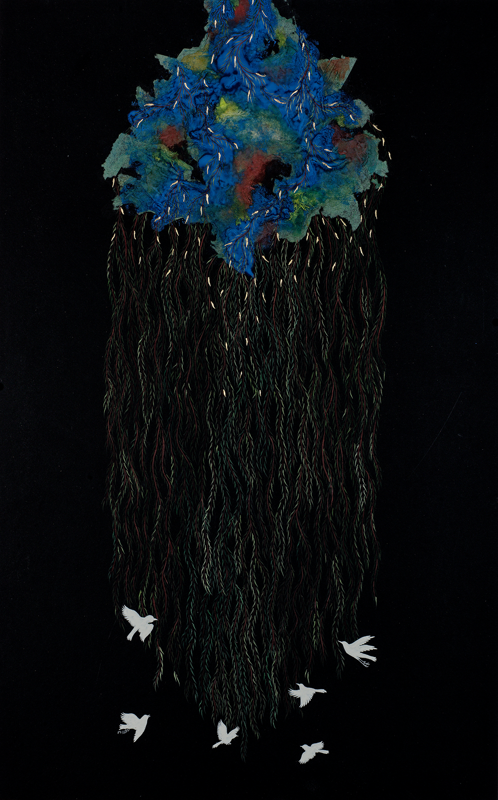 An Incomplete Remembrance, Abstract Painting by Ramsha Haider, Mixed Media on Wasli, 18 x 28.6 Inches