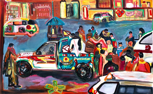 The Last Farewell II, Painting by Waseem Abas, Acrylic on Canvas, 40 x 25 inches