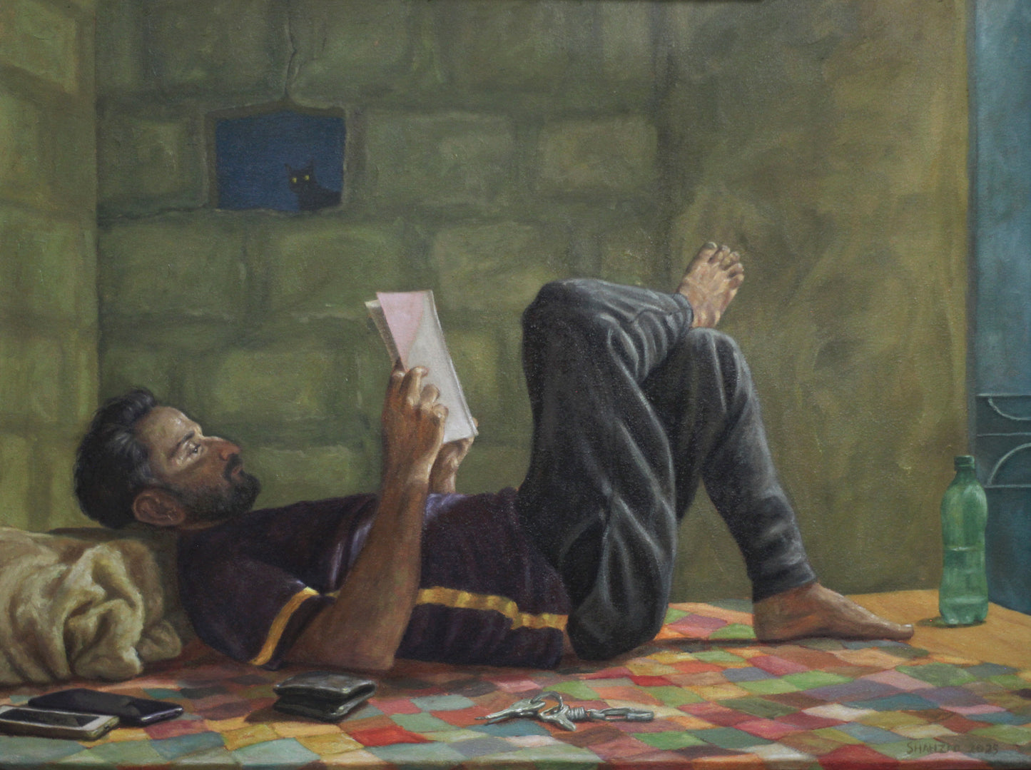 A Gaze, Painting by Shahzad Baloch, Oil on Canvas, 24 x 18 inches