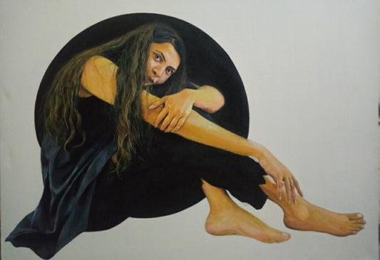 Untitled, Painting by Farina Najam, Enamel on Canvas, 42 x 30 inches