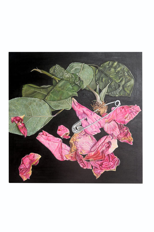 The Last Grip, Painting by Rahma Shafqat, Oil on Canvas, 30 x 30 inches