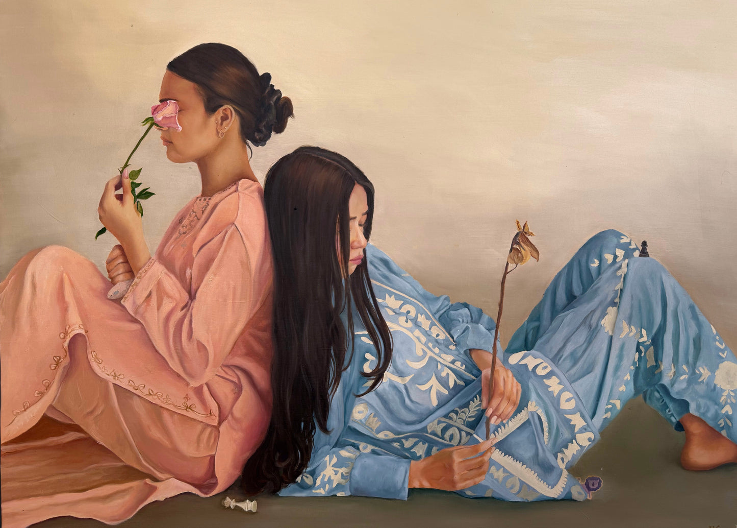 Bloom and Wither, Painting by Marwa Hafeez, Oil on Canvas, 41.5in x 31 inches