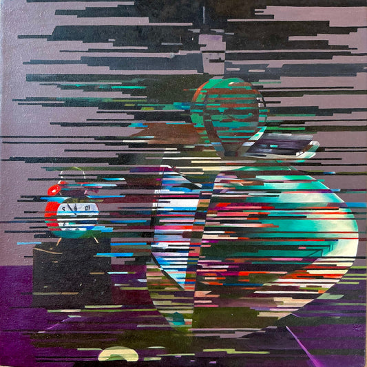 Error 404, Painting by Umme Habiba, Oil on Canvas, 15 x 15 inches
