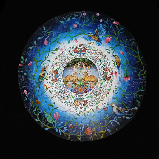 Cosmic Garden, Painting by Urhamish Ansari, Mixed Media on Board, 21.5 x 21.5 inches