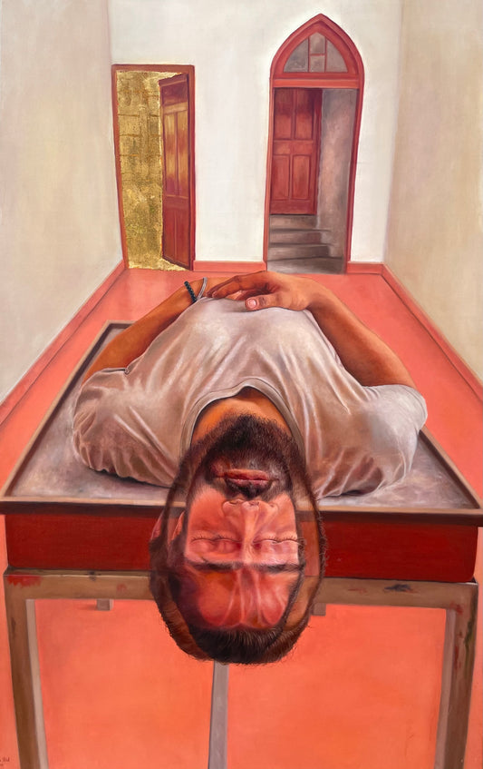 Main Kon, Painting by Laiba Abid, Oil on Canvas, 30 x 48 inches